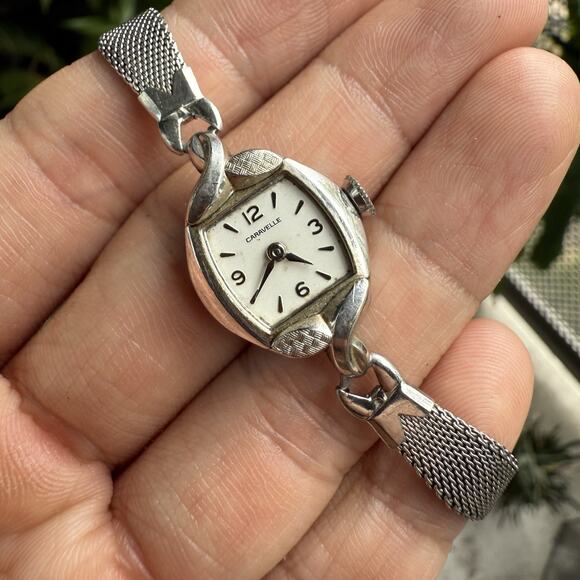 Vintage 60’s Caravelle Bulova Cocktail Watch Stainless Steel Manual Wind RUNS - Picture 1 of 10